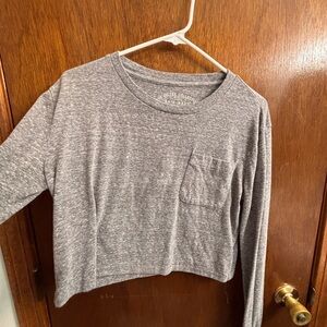 Aeropostale Gray Long Sleeve Pocket Tee